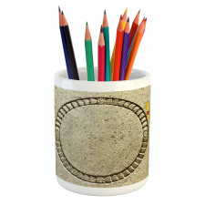 Ethnic Old Stone Pencil Pen Holder