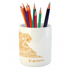 Egypt Map Flower Pencil Pen Holder