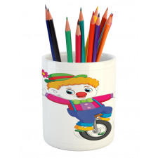 Circus Humorous Boy on Wheel Pencil Pen Holder