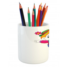 Circus Humorous Boy on Wheel Pencil Pen Holder