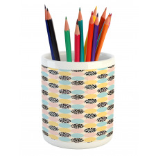 Round Circles Animal Skin Pencil Pen Holder