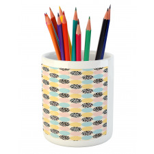 Round Circles Animal Skin Pencil Pen Holder