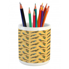 Exotic Avian Stripes Pencil Pen Holder