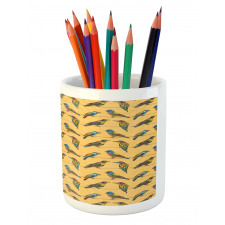 Exotic Avian Stripes Pencil Pen Holder