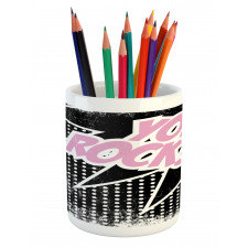 Halftone Style Text Bubble Pencil Pen Holder