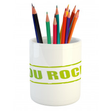 Motivational Stamp Motto Pencil Pen Holder