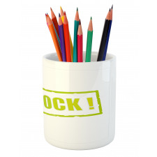 Motivational Stamp Motto Pencil Pen Holder