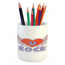 Winged Heart Motivation Pencil Pen Holder