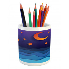 Paper Cut Style Sky Pencil Pen Holder