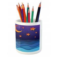 Paper Cut Style Sky Pencil Pen Holder