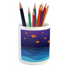 Paper Cut Style Sky Pencil Pen Holder