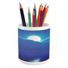 Moonlit Sky and Clouds Pencil Pen Holder