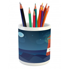 Lighthouse at Night Pencil Pen Holder