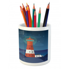 Lighthouse at Night Pencil Pen Holder