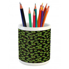 Botany Grape Leaves on Dark Pencil Pen Holder