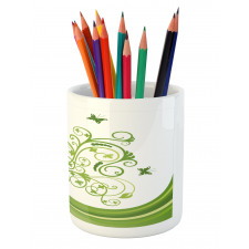 Colorful Botanical Leaves Pencil Pen Holder