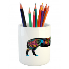 Animal Colorful Lines Pencil Pen Holder