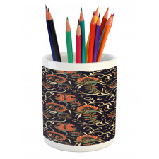 Grunge Flora Curl Pencil Pen Holder