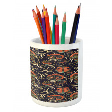 Grunge Flora Curl Pencil Pen Holder