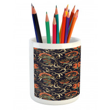 Grunge Flora Curl Pencil Pen Holder