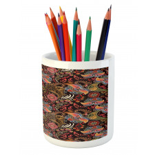 Jumble Warm Tone Floral Pencil Pen Holder