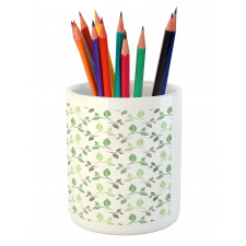 Tea Leaves Faded Colors Pencil Pen Holder