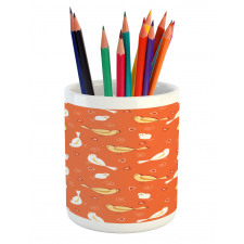 Birds with Heart Shapes Pencil Pen Holder