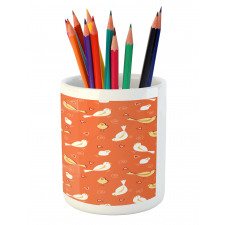 Birds with Heart Shapes Pencil Pen Holder