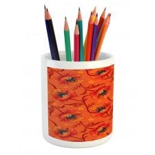 Poppy Flower Romance Pencil Pen Holder