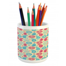 Flowers Design Pencil Pen Holder