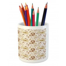 Floral Paisley Tulips Pencil Pen Holder