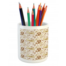 Floral Paisley Tulips Pencil Pen Holder