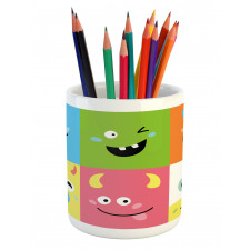 Colorful Blocks Emoticon Pencil Pen Holder