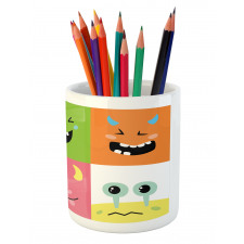 Colorful Blocks Emoticon Pencil Pen Holder