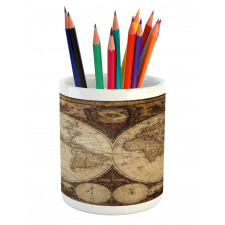 Historic Old Atlas Pencil Pen Holder