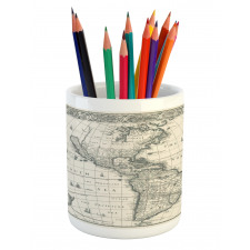 Retro Old America Map Pencil Pen Holder