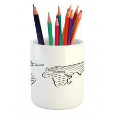 Sketch Outline Pencil Pen Holder