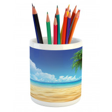 Tropical Leaves Beach Pencil Pen Holder