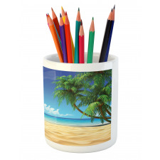 Tropical Leaves Beach Pencil Pen Holder