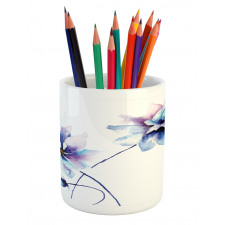 Retro Flowers Pencil Pen Holder