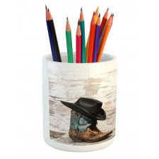 Rodeo Cowboy Grunge Hat Pencil Pen Holder