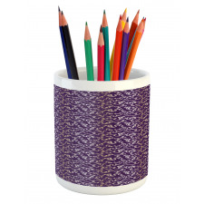 Lavish Curls on Purple Tone Pencil Pen Holder