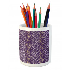 Lavish Curls on Purple Tone Pencil Pen Holder