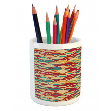 Repeated Striped Squama Art Pencil Pen Holder