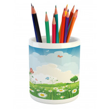 Spring Time Sunny Landscape Pencil Pen Holder