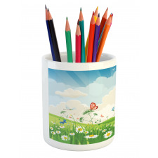 Spring Time Sunny Landscape Pencil Pen Holder