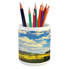 Historic Village Scenery Pencil Pen Holder