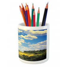 Historic Village Scenery Pencil Pen Holder