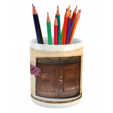 Rusty Wood Door Italian Pencil Pen Holder