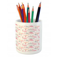 Wild Bird Love Vintage Pencil Pen Holder